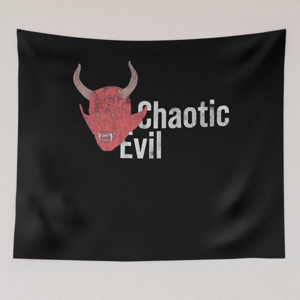 Item preview, Distressed Chaotic Evil Text - Devil Horns - Roleplaying designed and sold by DeWinnes.