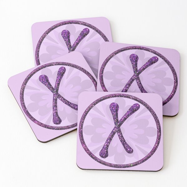 Item preview, Alphabet X letters as glittering monograms in purple glitter designed and sold by GlamourChick.