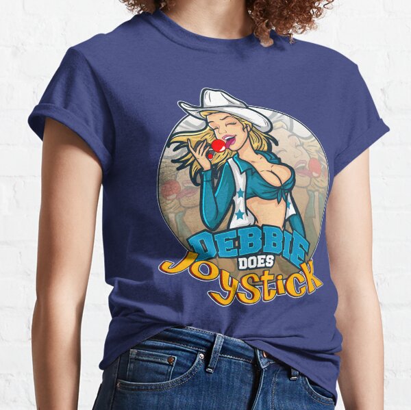 Debbie Does Joystick (gamer girl pin-up - clean parody version) Classic T-Shirt
