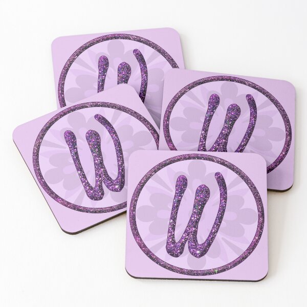 Item preview, Monogram W Letter Glittering Alphabet Purple Glitter Glam designed and sold by GlamourChick.