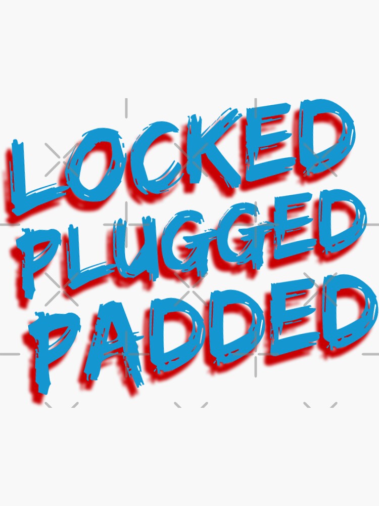 Thumbnail 3 of 3, Sticker, Locked, Plugged, & Padded designed and sold by DiaperedFancy.