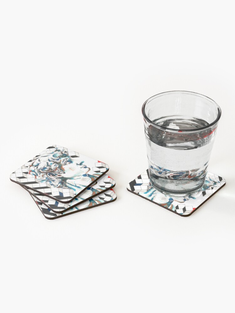 Aperçu 2 sur 5. Dessous de verre (lot de 4) avec l'œuvre David créée et vendue par LoicBrDesign.