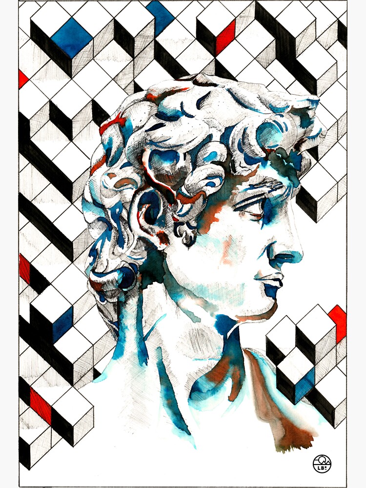 Aperçu 3 sur 3. Magnet avec l'œuvre David  créée et vendue par LoicBrDesign.
