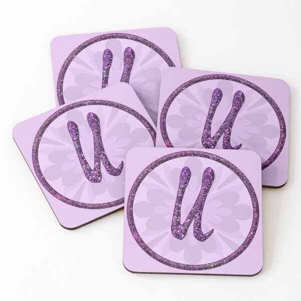 Item preview, U monogram letter glittering alphabet designed and sold by GlamourChick.