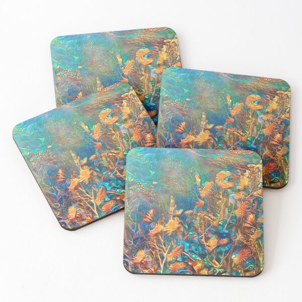 Item preview, Underwater floral abstract designed and sold by blackhalt.