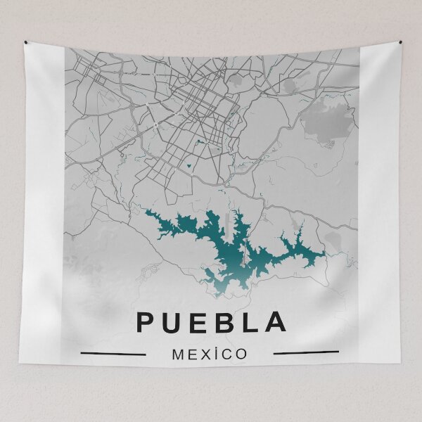 Item preview, Puebla, Mexico CİTY ROAD MAP POSTER designed and sold by rashadat.