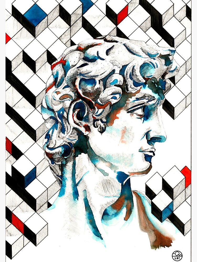 Aperçu 3 sur 3. Carnet avec l'œuvre David créée et vendue par LoicBrDesign.