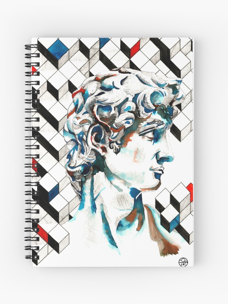 Aperçu 1 sur 3. Carnet avec l'œuvre David créée et vendue par LoicBrDesign.