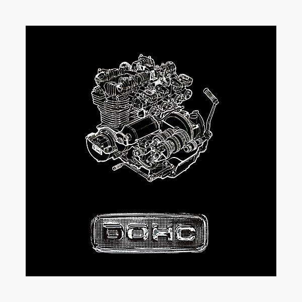 The Legendary 900 cc Z1 DOHC Motorcycle Motorbike Engine by MotorManiac Photographic Print
