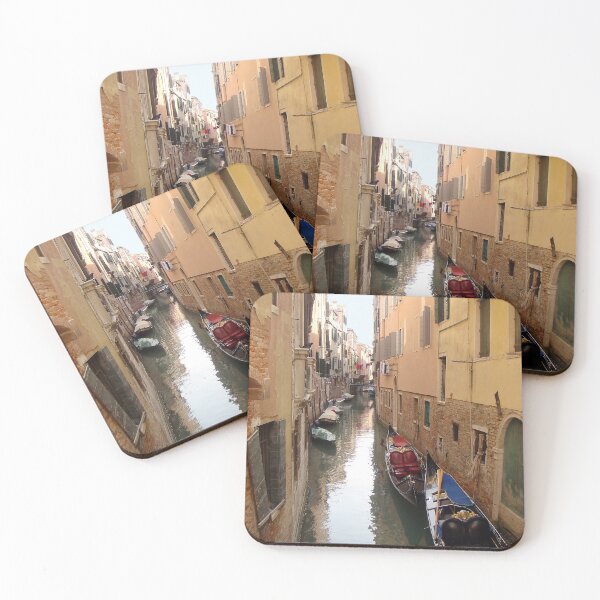 Item preview,  Venice Canal, Italy. Buildings and boats along narrow waterways.  designed and sold by KarenZuk.