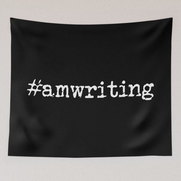 Item preview, #amwriting in White designed and sold by TeaRoseWriter.