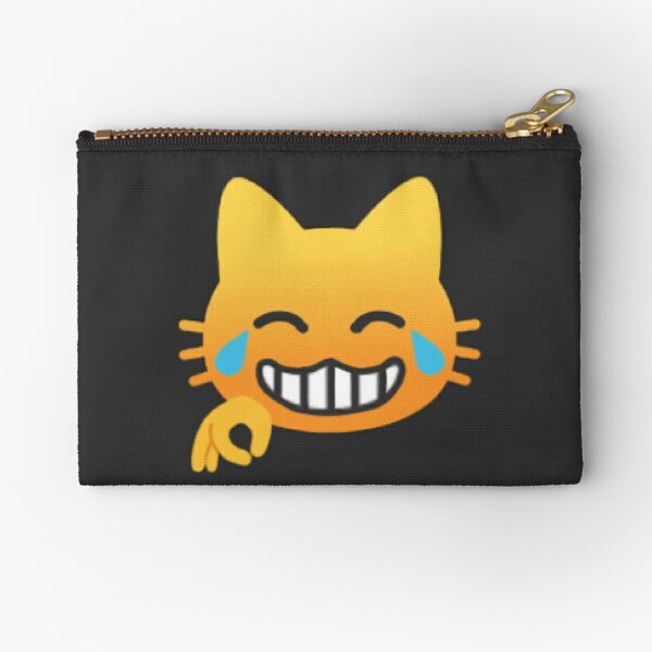 Laugh Crying Emoji Zipper Pouches Redbubble - sadscared noob roblox