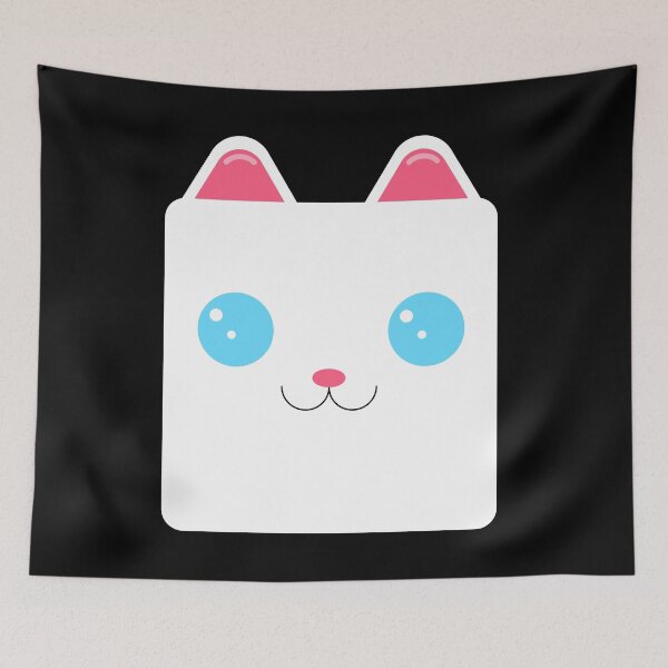Item preview, white cat designed and sold by colorsofcherry.
