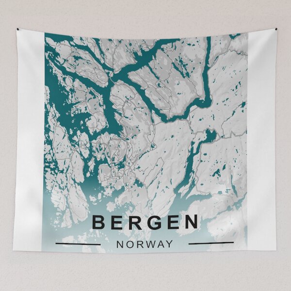 Item preview, BERGEN CİTY ROAD MAP POSTER designed and sold by rashadat.
