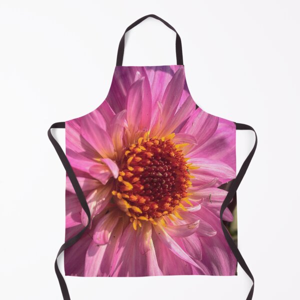 Item preview, Dusky Pink Dahlia Flower in bloom with Fiery Golden Orange Disc Florette 051 designed and sold by Bees-n-Flowers.