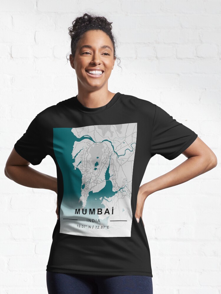 mumbai city road map black and white artistic simple , complex  Active T- Shirt for Sale by rashadat