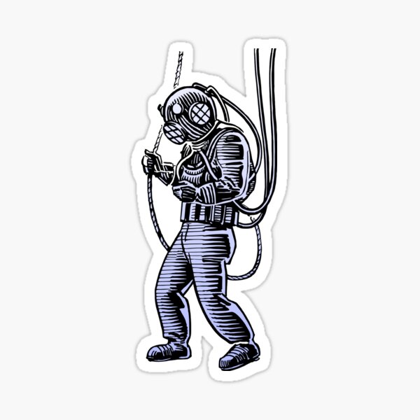 Man In An Old Diving Suit Sticker