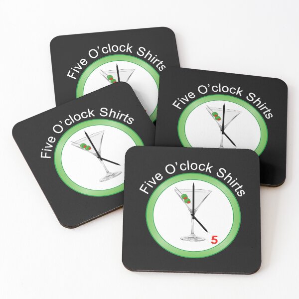 Item preview, Five O'clock Shirts Logo Design with Martini Glass Clock designed and sold by Five O'clock Shirts.