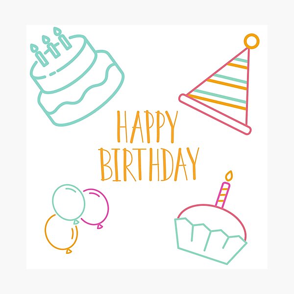 Impression Photo Pixel Art Joyeux Anniversaire Par Maicakes Redbubble