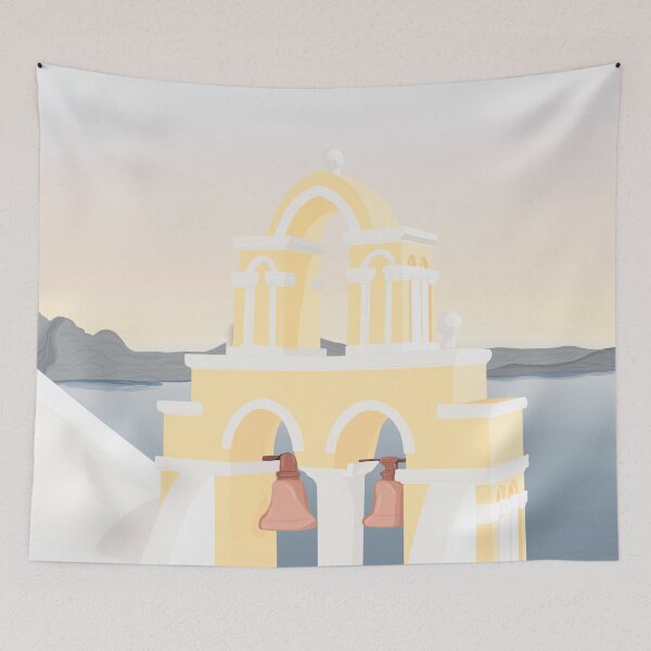 Item preview, Santorini Elopement Illustration At The Sunset designed and sold by BiancartDesigns.