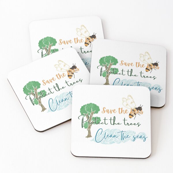 Item preview, Save the bees, protect the trees, clean the seas designed and sold by Sweet Champagne Designs.