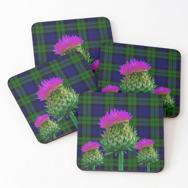 Item preview, SCOTTISH CAMPBELL CLAN BLACKWATCH TARTAN PURPLE THISTLES designed and sold by sharlesart.