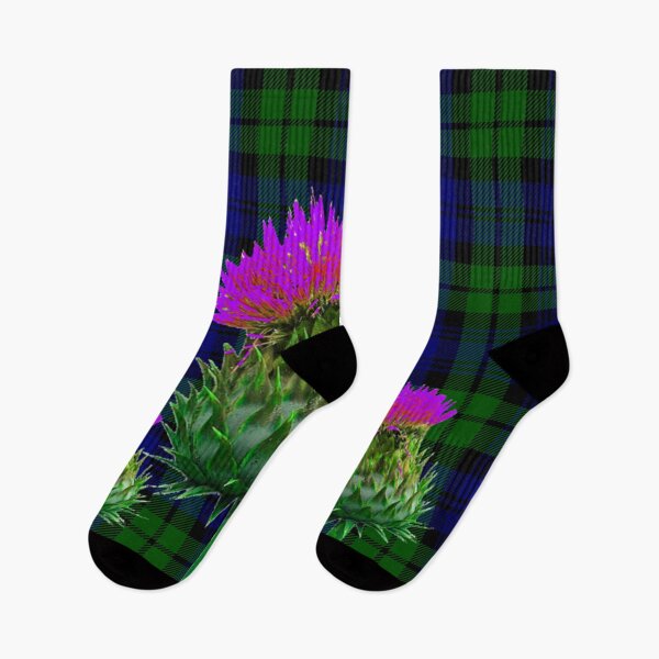 Item preview, SCOTTISH CAMPBELL CLAN BLACKWATCH TARTAN PURPLE THISTLES designed and sold by sharlesart.