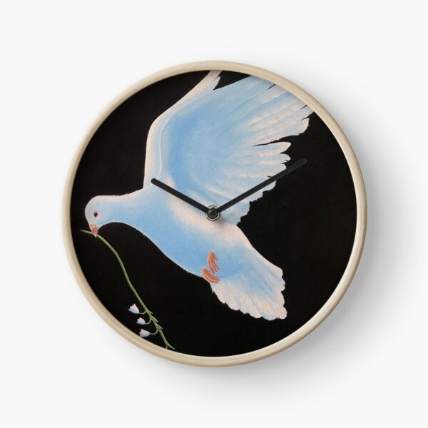 "dove" oil painting on canvas Clock