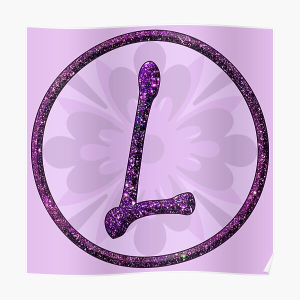 monogram l with purple alphabet glitter glamor design letters poster by glamourchick redbubble