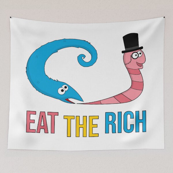 Item preview, Worm on a string - Eat the rich Meme designed and sold by Giacob.