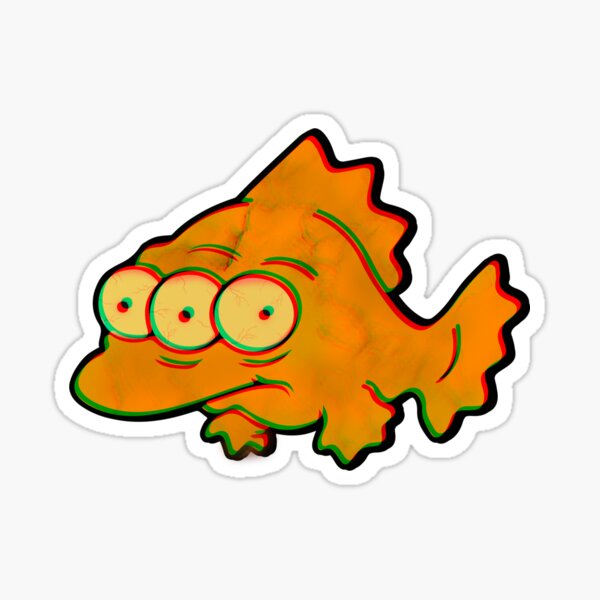 Vista previa del artículo con la obra «Piso de pescado radiactivo Blinky», diseñado y vendido por dayFney.