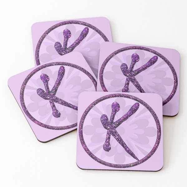 Item preview, Violet Aesthetic Monogram K Letter Glittering Alphabet in Purple designed and sold by GlamourChick.