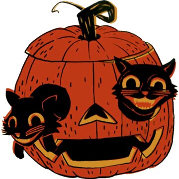 Artwork thumbnail, Vintage Halloween Black Cats - Scaredy Cat by Epitome Girl