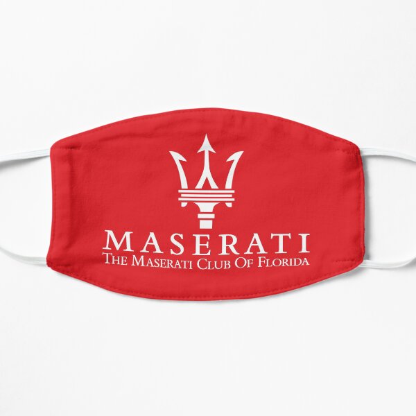 Masque Maserati Club of Florida-2 / Blanc sur Rouge Masque sans plis