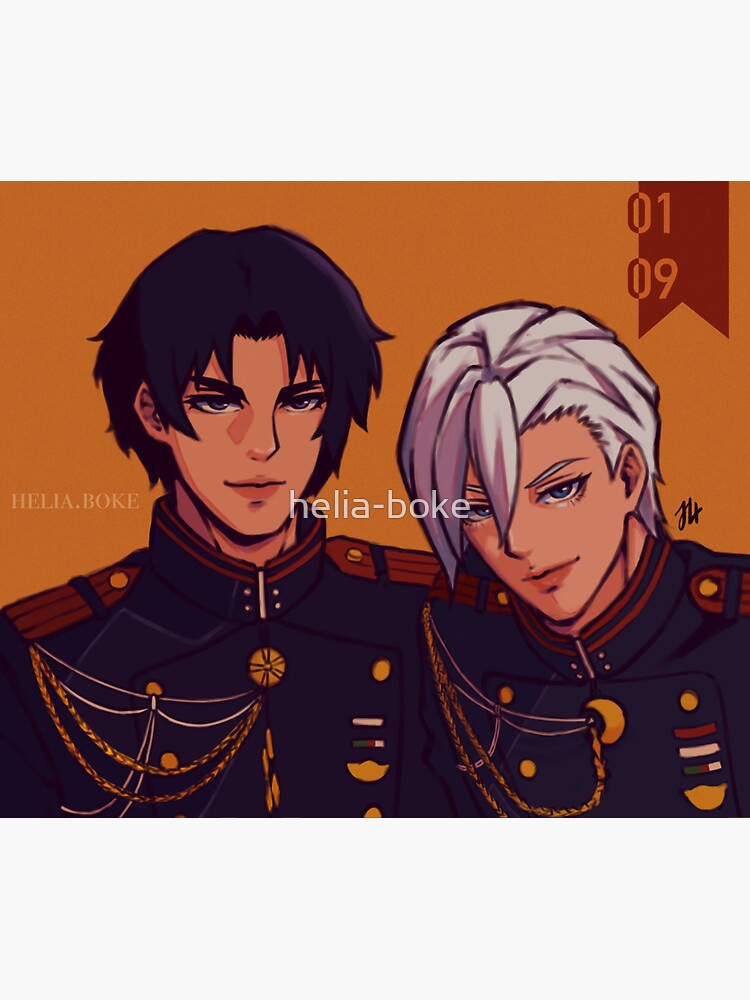 Guren And Shinya Sticker By Helia Boke Redbubble