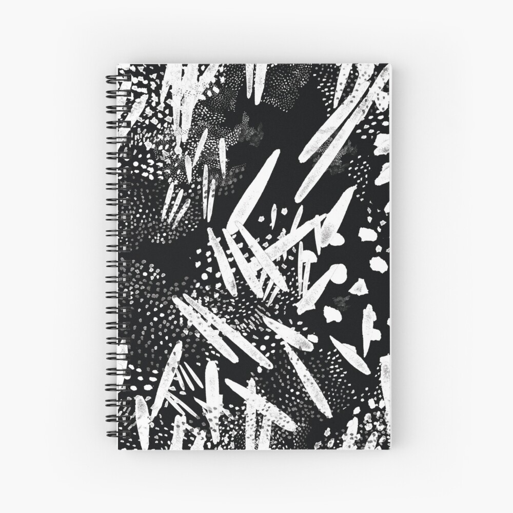 Cahier à spirale « Motif de graines noir»