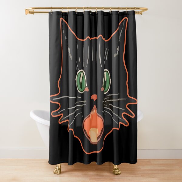 Vista previa del artículo con la obra «Gato negro vintage de Halloween - Gato asustadizo», diseñado y vendido por Epitome Girl.