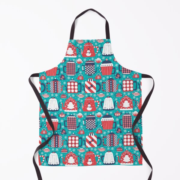 Item preview, blue, red and white Christmas teapots designed and sold by Angela Sbandelli.
