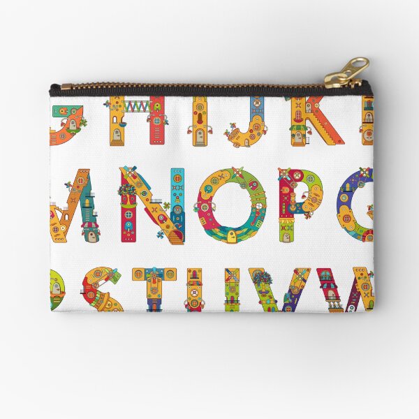 AlphaPod Letters in White Zipper Pouch