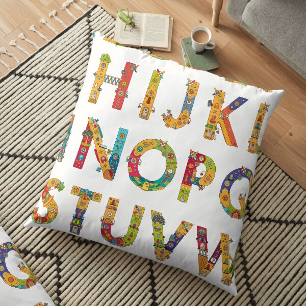 AlphaPod Letters in White Floor Pillow