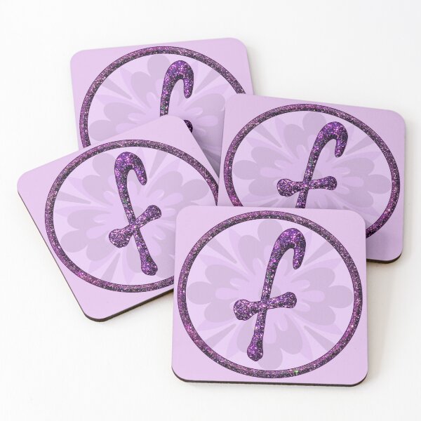 Item preview, Initials Monogram F Letter Glittering Alphabet in Purple Glitter Glamor Design designed and sold by GlamourChick.