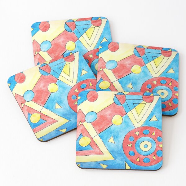 Item preview, colorful geometric shape design | watercolor artwork designed and sold by Musiccityartfix.