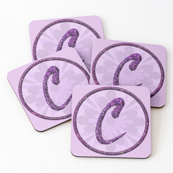 Item preview, Initials C Letter Glittering Alphabet in Purple Glitter Glamor Design designed and sold by GlamourChick.
