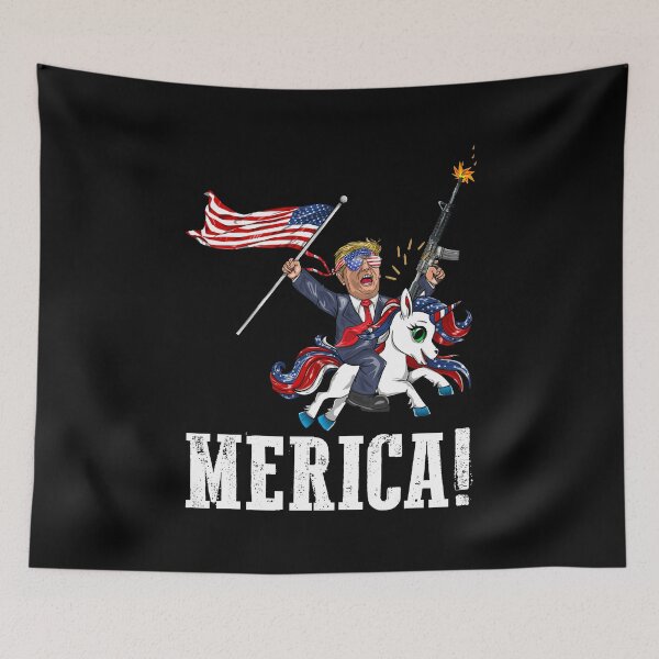 Item preview, Trump 2nd Ammendment Gun Rights American Flag Unicorn Merica designed and sold by BUBLTEES.