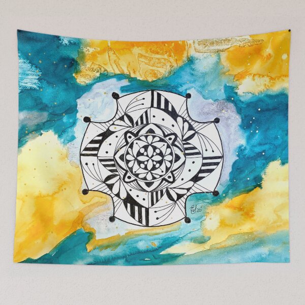 Item preview, Orange & Turquoise Mandala designed and sold by TheDoodleNurse.