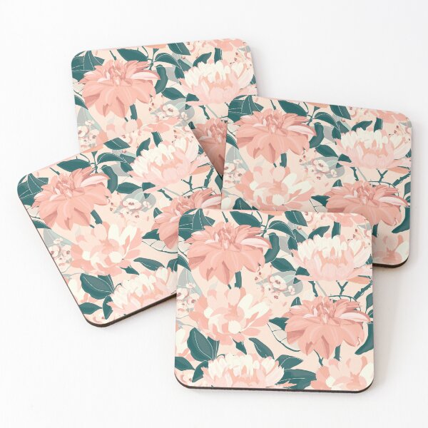 Artikelvorschau, Floral Prints, Coral and Green, Vintage, Flower Garden entworfen und verkauft von meggydesigns.