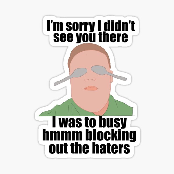  Sorry I Didn t See You There I Was To Busy Blocking Out The Haters 