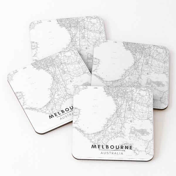 Item preview, Melbourne Black and White Map designed and sold by creative-boo.