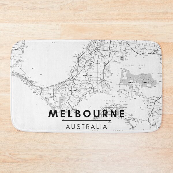 Item preview, Melbourne Black and White Map designed and sold by creative-boo.