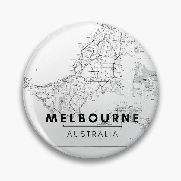 Item preview, Melbourne Black and White Map designed and sold by creative-boo.